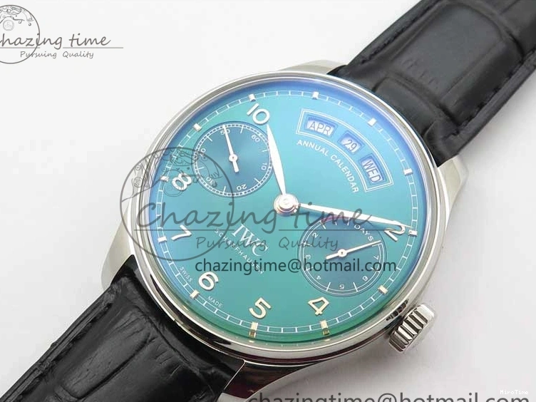 MIROTIME 1230 Portuguese Real PR Real Annual Calendar IW503510 ZF 1:1 Best Edition Green Dial on Black Leather Strap A QuickDry 7097